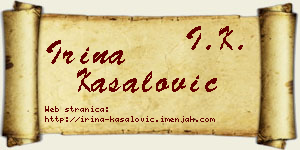 Irina Kasalović vizit kartica
